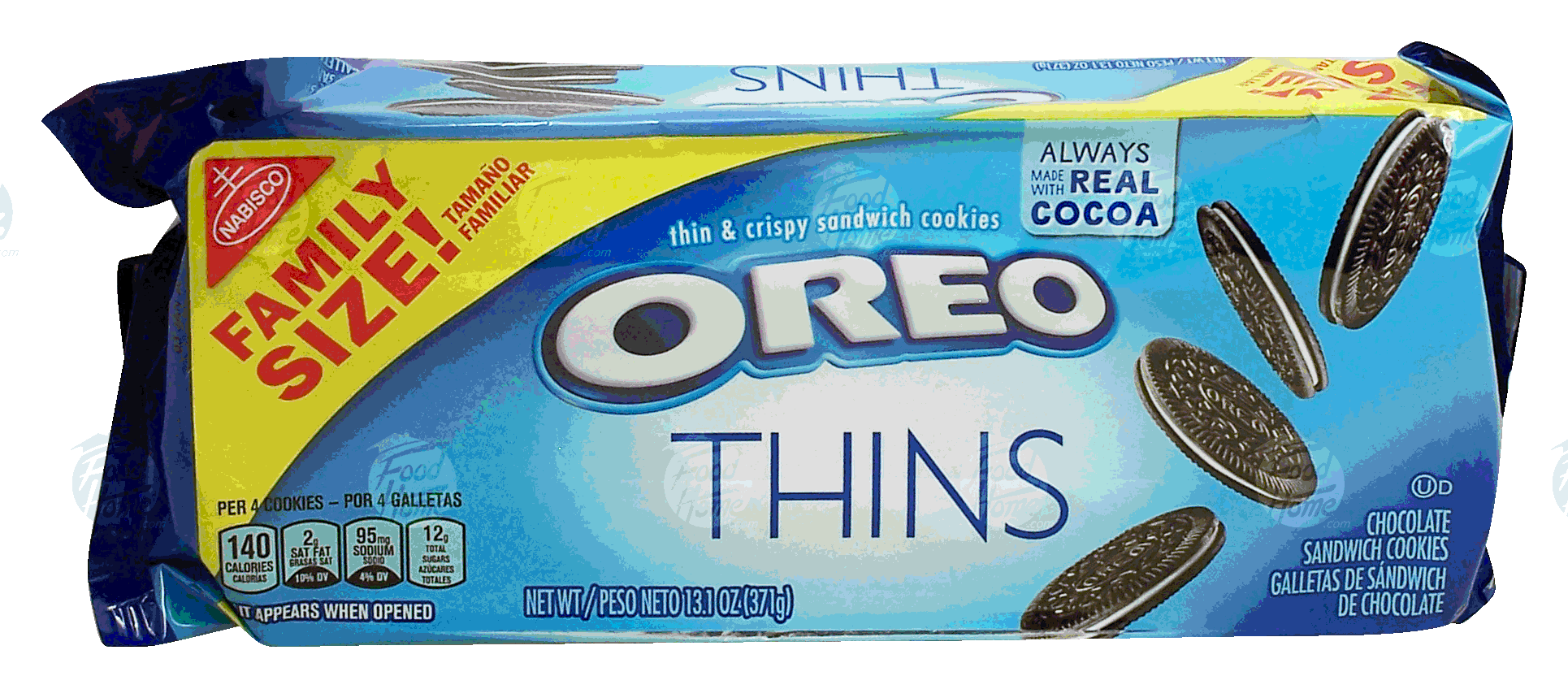 Nabisco Oreo THINS chocolate sandwich cookies; Family Size! Full-Size Picture